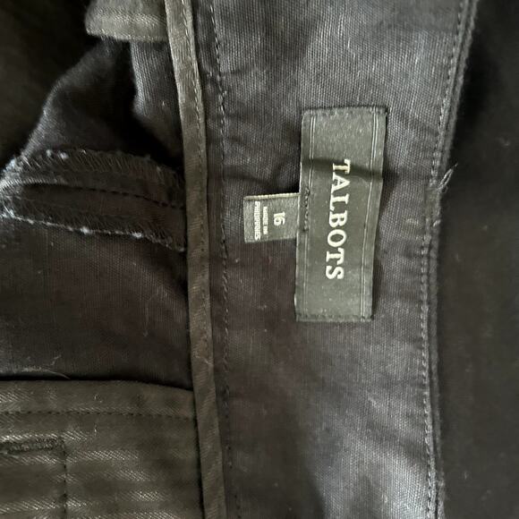 Talbots Linen Blend Shorts Size 16 Plus Black Minimalist Lagenlook Beachy Mature - Picture 5 of 6